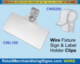 Wire Fixture Ticket Label Sign holder Clips